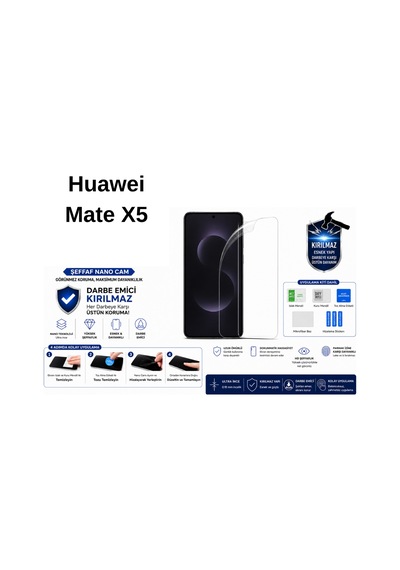 Huawei Mate X5 Uyumlu Şeffaf Nano Kırılmaz Darbe Emici Ekran Koruma