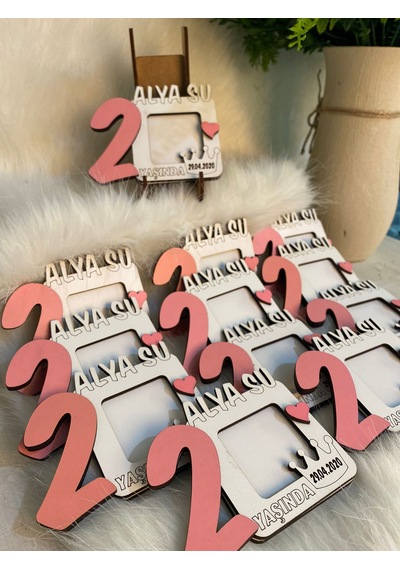 Lavinta54 Kişiye Özel Ahşap Bebek Doğum-Yaş-Mevlit Magnetleri