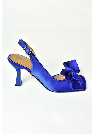 Fox Shoesk749384904 Saks Mavi Kumaş Kadın Topuklu Ayakkabı Saks Mavi