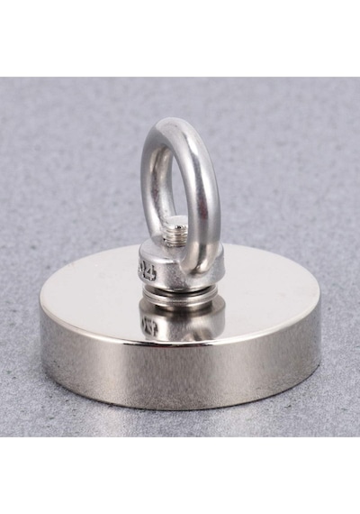 Süper Güçlü 60 Mm Çap Halkalı Büyük Neodyum Pot Mıknatıs, Magnet Fishing, Kurtarma Mıknatısı