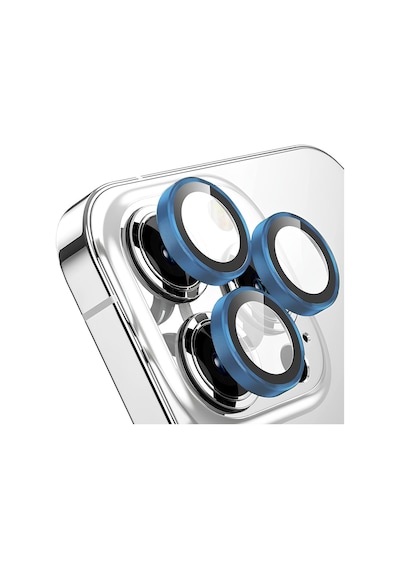 Ennar Apple Uyumlu iPhone 13 Pro Max Gerçek Cam Safir Lens Koruma Mavi Mavi