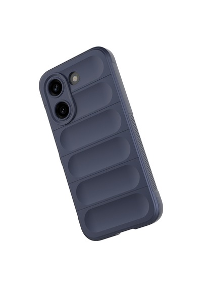Xiaomi Poco X8 Pro Uyumlu Kılıf Esnek Tpu Oyuklu Arka Yüzey Tasarımlı Silikon Kapak Lacivert