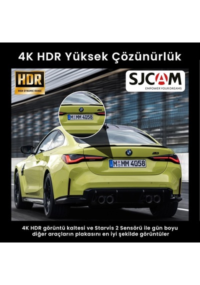 M60 2 Kameralı Ön+arka 4k+fhd Hdr Sony Starvis 2 Sensörlü Wifi Gps'li Araç Kamerası
