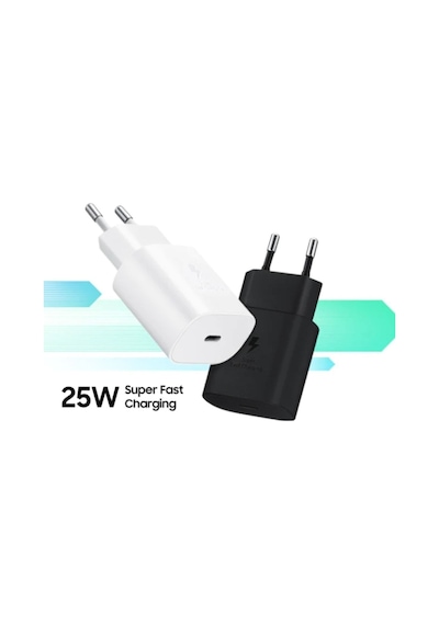 Samsung Uyumlu  l Type-c Girişli Fast-hızlı Şarj Adaptörü Başlığı 25w-25walt Siyah A