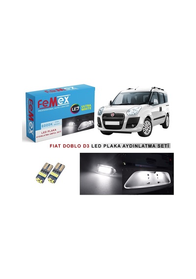 Fiat Doblo D3 Led Plaka Aydınlatma Ampul Seti Femex Parlak Beyaz