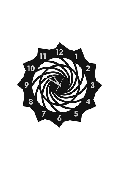 Grand Duvar Saati Siyah Krom Siyah - Krom