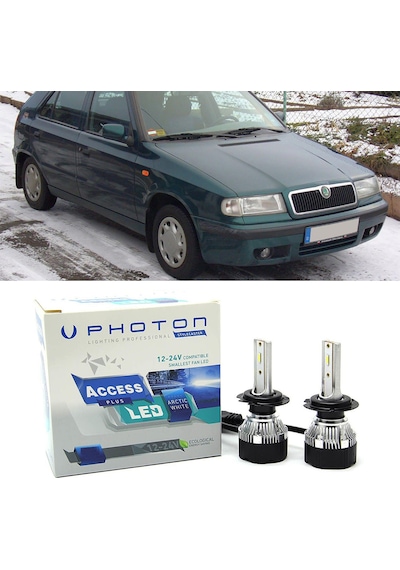 Skoda Felicia Led Xenon Uzun+kısa Far Ampulü H4 Access Yeni Seri Beyaz