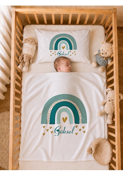 Pia Baby İsme Özel 5 Parça Erkek Bebek Hastane Çıkışı Tulum Seti %100 Pamuk Organik Baskılı 1055tyb3x Ekru