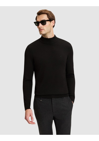 Pierre Cardin Siyah Slim Fit Basic Kazak 50331459-vr046
