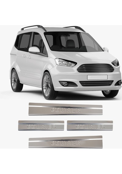 Ford Courier Uyumlu 2014-2023 Krom Kapı Eşiği Paslanmaz Çelik
