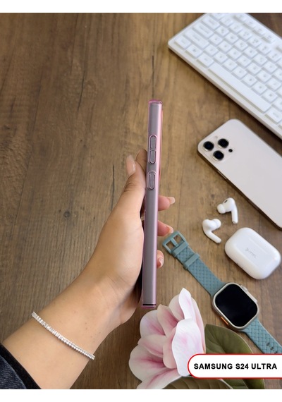 Samsung Galaxy S24 Ultra Uyumlu Mat Sert Klein Kılıf Pembe