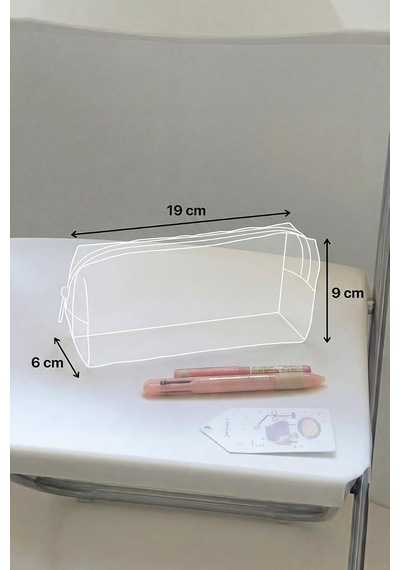 Tr Pembe Çizgili Kalemlik Kalem Kutusu, 19x9x6 Cm, Kapitone Kumaş Genel