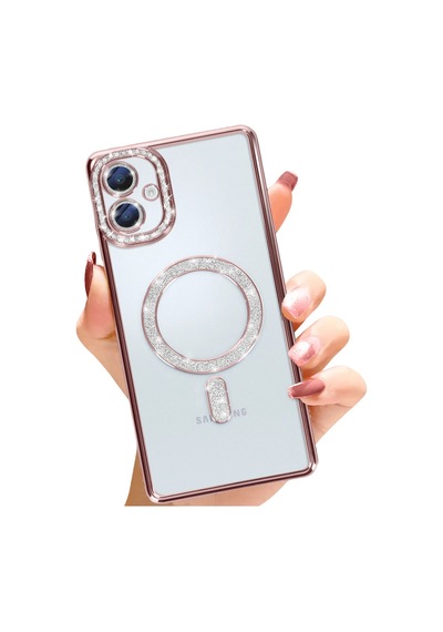 Samsung Galaxy A06 Uyumlu Joke Simli Magneticsafe Kılıf - Pembe