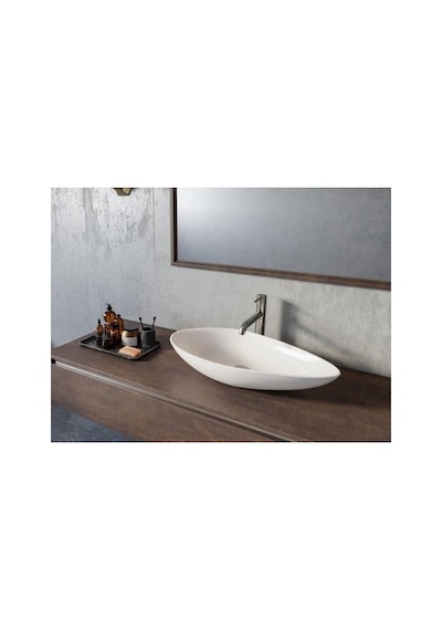 Tezgah Üstü Seramik Lavabo 74x38 Cm Şık Ve Fonksiyonel 508 Yeşil