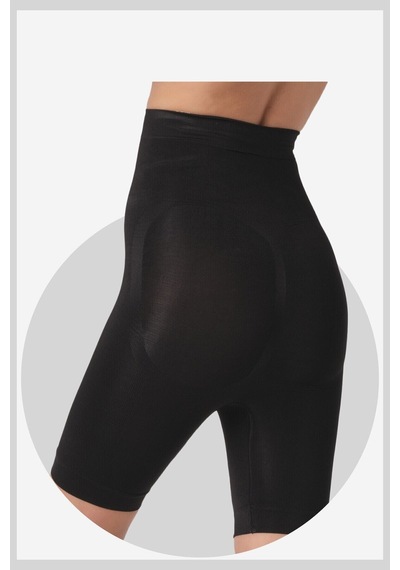 Push-up Detaylı Toparlayıcı Siyah Şort Korse 9s01 Siyah