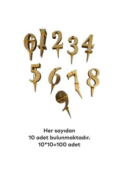 Pastanecilere Pleksi Pasta Süsü Altın Renk