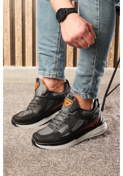 Günlük Erkek Sneaker Fileli Bağcıklı Kalın Tabanlı Rahat Spor Ayakkabı 4267 Füme- Orange- Siyah Günlük Erkek Sneaker Fileli Bağcıklı Kalın Tabanlı Rahat Spor Ayakkabı 4267 Füme- Orange- Siyah