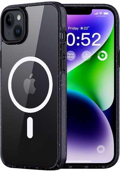 Rock Apple Uyumlu iPhone 14 Pro Max Shield Serisi Magsafe Antishock Kılıf Şeffaf Siyah Siyah