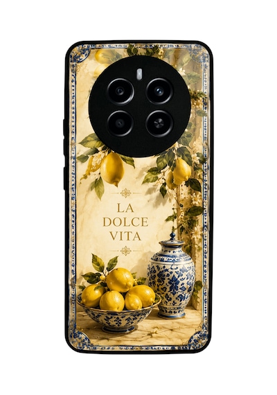Realme 12 La Dolce Lemon Tasarımlı Glossy Telefon Kılıfı Yellow