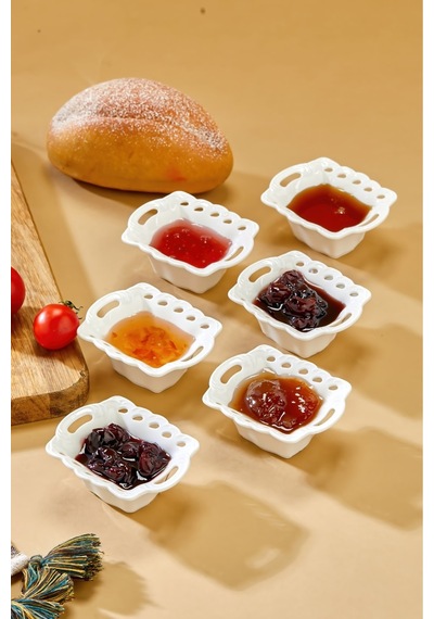 Cooker 6'lı Ckr3619 Porselen Mini Reçellik Sosluk Seti 8x6,5 Cm Diğer