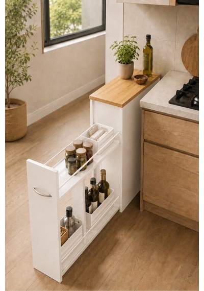 Yukon Sürgülü Banyo Dolabı Beyaz - Çam Yukon Sürgülü Banyo Dolabı Beyaz - Çam