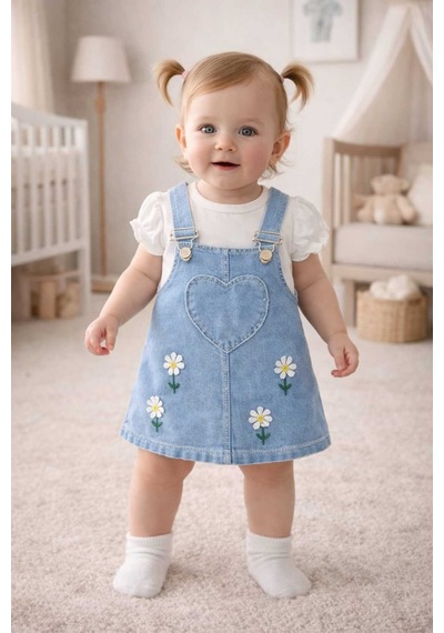 Bebexo Kıds Kız Bebek Salopet Papatya Nakışlı Kot Jile Ve Bluz Takım/bayramlık Elbise 6-9/9-12/12-18/18-24 Ay Mavi Mavi Bebexo Kıds Kız Bebek Salopet Papatya Nakışlı Kot Jile Ve Bluz Takım/bayramlık Elbise 6-9/9-12/12-18/18-24 Ay Mavi Mavi