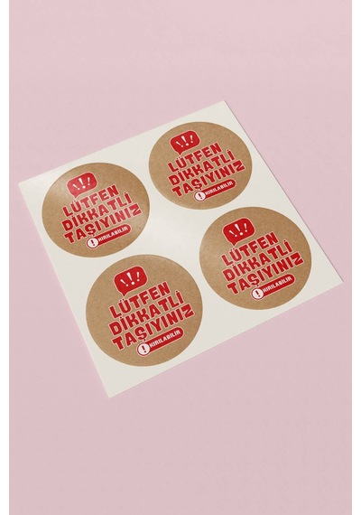 Kırılabilir Kraft Sticker 3x3cm St2274 Çok Renkli