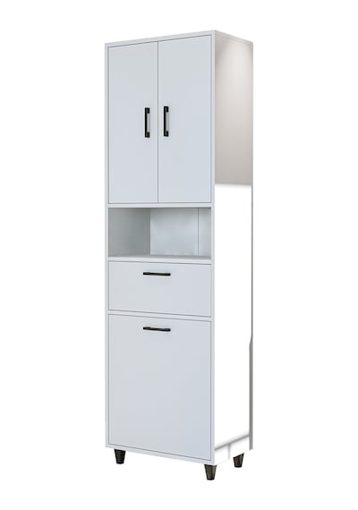 Çamaşır Sepetli Banyo Dolabı, Çok Amaçlı Çekmeceli Dolap 60 X 200 Mat Beyaz Çamaşır Sepetli Banyo Dolabı, Çok Amaçlı Çekmeceli Dolap 60 X 200 Mat Beyaz