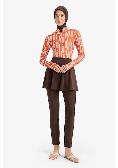 DeFacto Regular Fit Baskılı Hızlı Kuruyan Su İtici 5'li Burkini Takım E3512AX25HSBR230