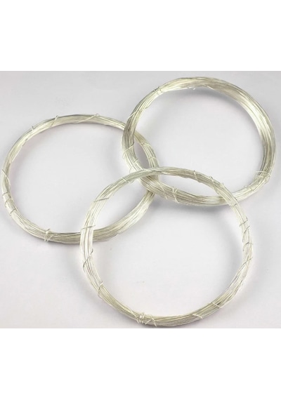 Gümüş 925 Ayar 0,7 mm (700 Mikron) Yuvarlak Gümüş Tel 2 Metre