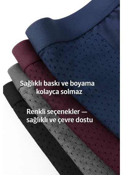 Ece's Desing Buz İpek Erkek Boxer 4 Parça 1001 Gri-bordo-lacivert-siyah