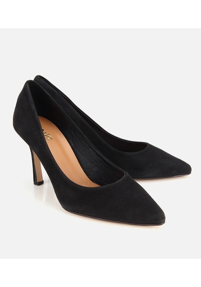 Hotiç Kadın Süet Deri Siyah Klasik Stiletto Ayakkabı 01ayh321900a100 01ayh321900a100 Siyah
