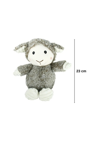 Sevimli Peluş Kuzu Uyku Arkadaşı - 23 Cm Yumuşak Bebek Ve Çocuk Oyuncağı Gri
