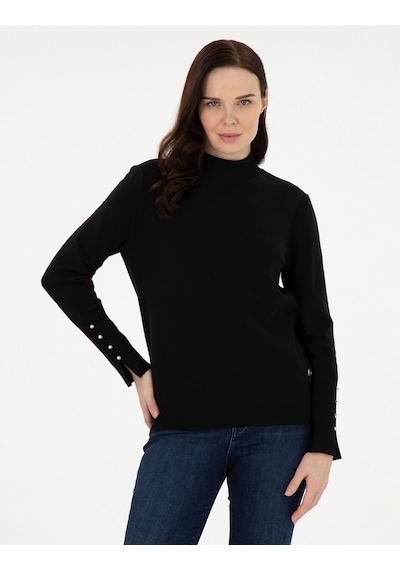 Pierre Cardin Kadın Siyah Kazak /triko 50290578-vr046 Siyah