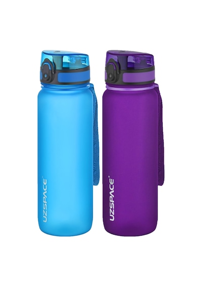 Uzspace 2'li Tritan Matara Seti 800 Ml 14 Farklı Renk Seçeneği Fiftyfifty-3053seta Mavi-Mor