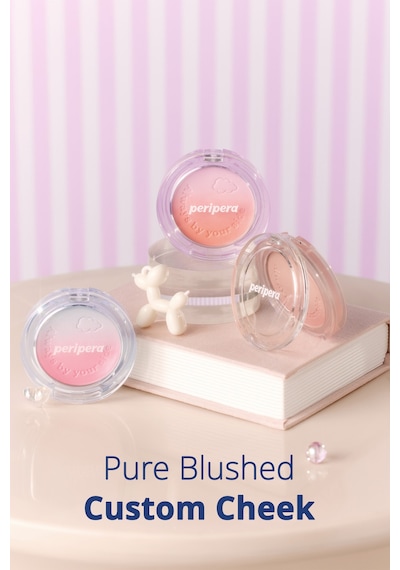 Doğal Ve Aydınlık Görünüm Sunan İki Tonlu Allık Perıpera Pure Blushed Custom Cheek 002 Fluffy Peach 002