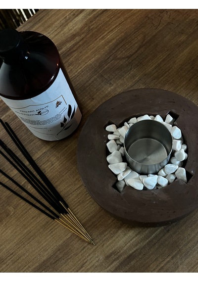 Dekoratif Bio-fire V2 Kahverengi Masaüstü Şömine + 1 Lt Bio-ethanol Yakıt