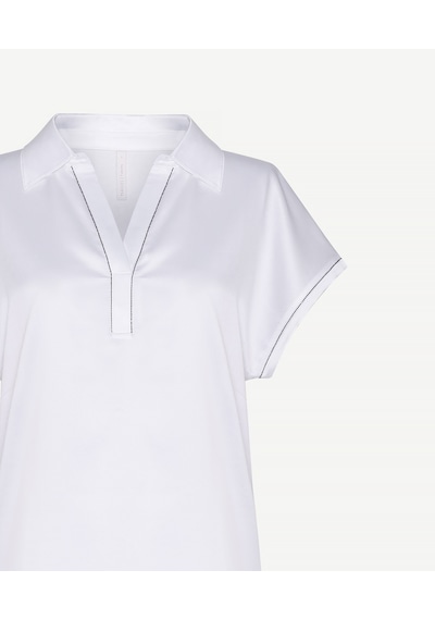 Yargıcı Geniş Polo Yaka Kısa Kol T-shirt 26ykts9002p 002 Beyaz