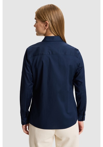 U.S. Polo Assn. Kadın Lacivert Uzun Kollu Basic Gömlek 50329503-vr033