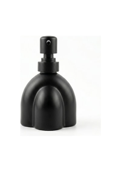 Modern Kabartmalı Cam Sıvı Sabunluk, Mat Minimal Dekoratif Tasarım, 250 Ml, 14 X 9 X 5,5 Cm Siyah