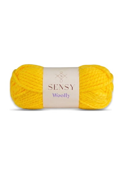 Sensy Premium Wool Ease El Örgü Ipi Atkı Bere Şapka Ip Panço Ipi Hırka Ipliği Sarı