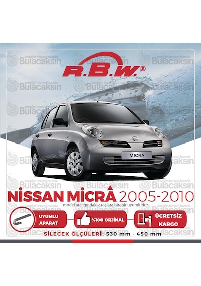 RBW Nissan Micra 2005 - 2010 Ön Muz Silecek Takımı