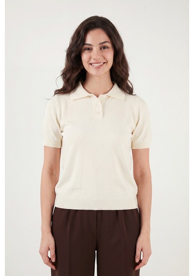 Lela Bayan Polo Yaka Kazak 4617056 Ekru