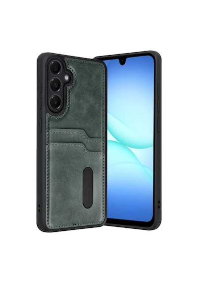Samsung Galaxy A17 5g Sara Kartvizitli Deri Kılıf - Yeşil 0.2M-Çok Renkli
