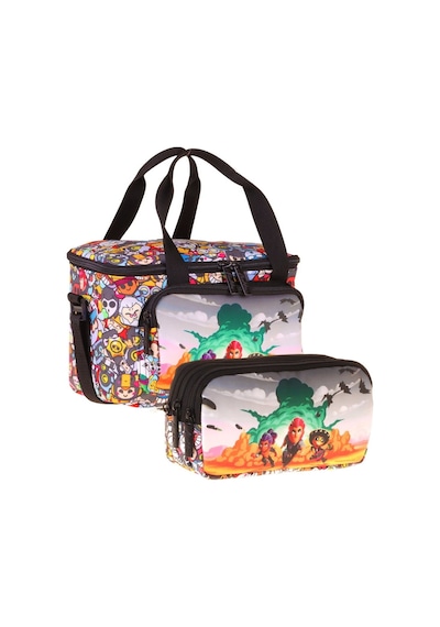 Kaukko Kids Erkek Çocuk Aviator Baskılı Siyah Thermo Beslenme Çantası Ve Kalemlik Seti - Setkk-l5425