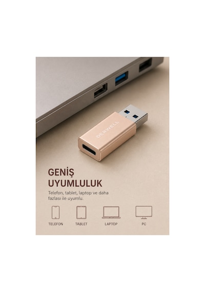 Yeni 2026 Type-c Dişi To Usb-a Erkek Dönüştürücü Adaptör Yüksek Hızlı Veri Aktarımı Pd Hızlı Şarj Desteği Laptop Telefon Pc Uyumlu Mini Metal Kasa Otg Çevirici Aparat