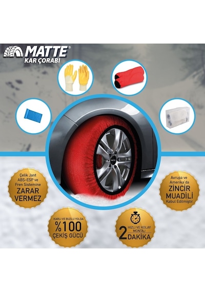 235/40/17 Medıum Size 62 Matte Oto Kar Çorabı Active