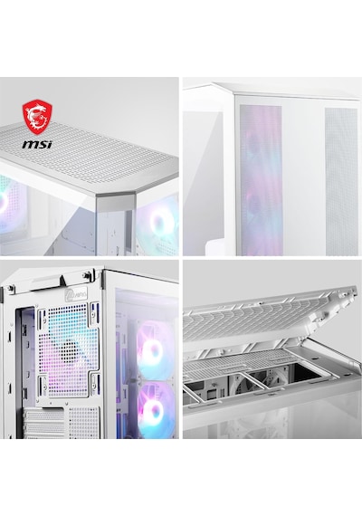 Msı Mag Pano M100r Pz Argb Fanlı Beyaz Micro Atx Oyuncu Kasası