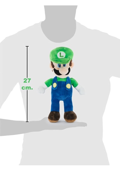 İthal Kadifemsi Kumaş Süper Mario Luigi Peluş Oyuncak 27 Cm Uyku Oyun Arkadaşı Orta Boy Yeşil Çok Renkli