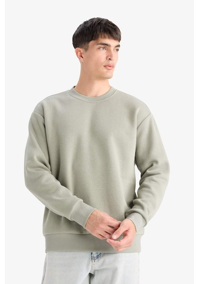 Defacto Relax Fit Bisiklet Yaka Kalın İçi Yumuşak Tüylü Basic Düz Sweatshirt T5139az25augn931 Yeşil
